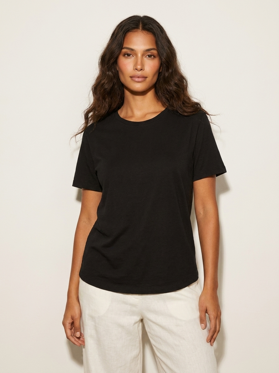 Basic T-shirt met ronde hals