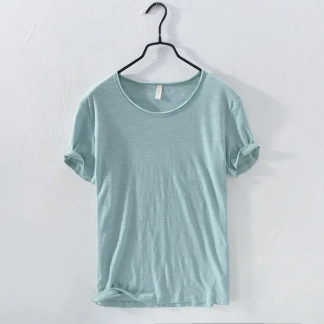 Basic T-shirt met ronde hals in licht groen