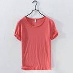 Basic T-shirt met ronde hals in rood