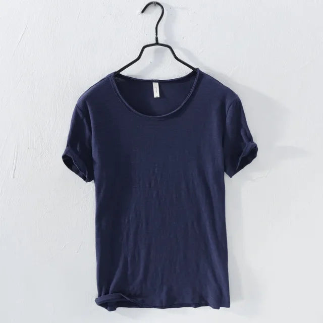 Basic T-shirt met ronde hals in koninklijk blauw