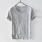 Basic T-shirt met ronde hals in licht grijs