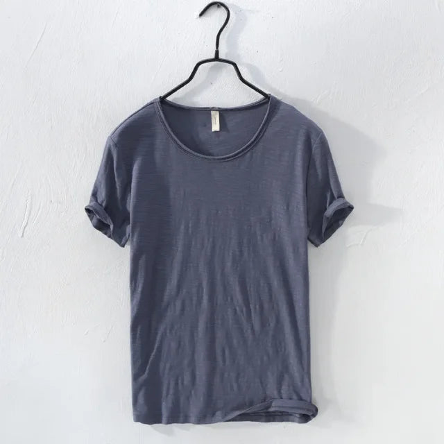 Basic T-shirt met ronde hals in donker grijs