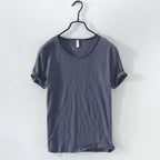 Basic T-shirt met ronde hals in donker grijs