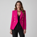 Blazer met double-breasted sluiting en goudkleurige knopen voor dames
