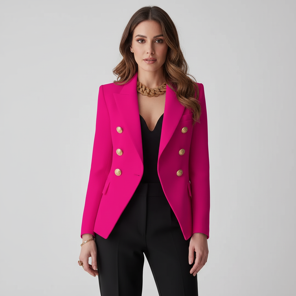 Blazer met double-breasted sluiting en goudkleurige knopen voor dames