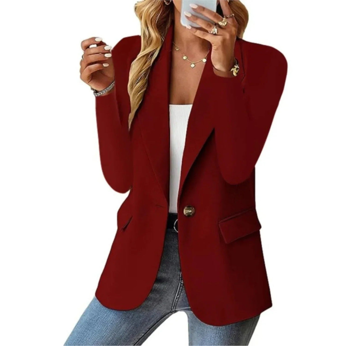 Blazer met flatterende pasvorm en zachte stof