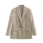 Blazer met dubbele knoopsluiting voor dames in beige