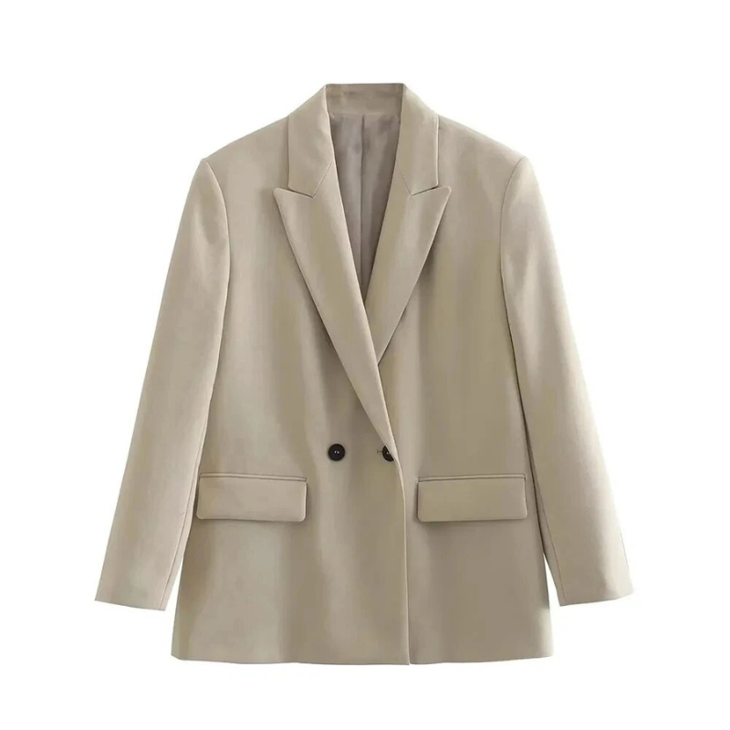 Blazer met dubbele knoopsluiting voor dames in beige