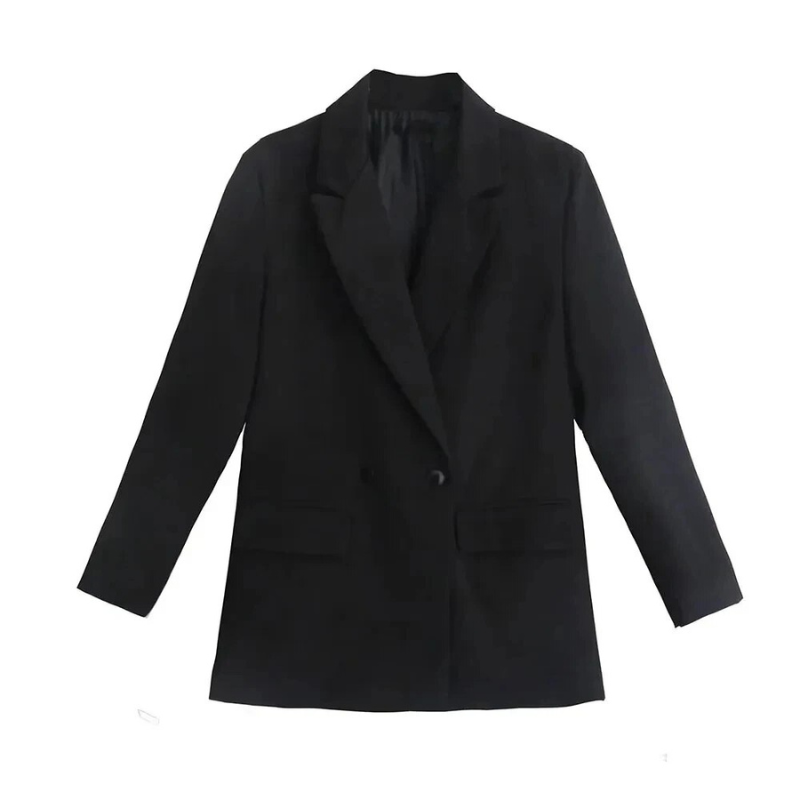 Blazer met dubbele knoopsluiting voor dames in zwart