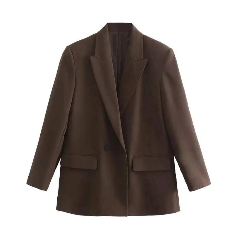 Blazer met dubbele knoopsluiting voor dames in bruin