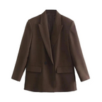 Blazer met dubbele knoopsluiting voor dames in bruin