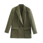 Blazer met dubbele knoopsluiting voor dames in olijf groen