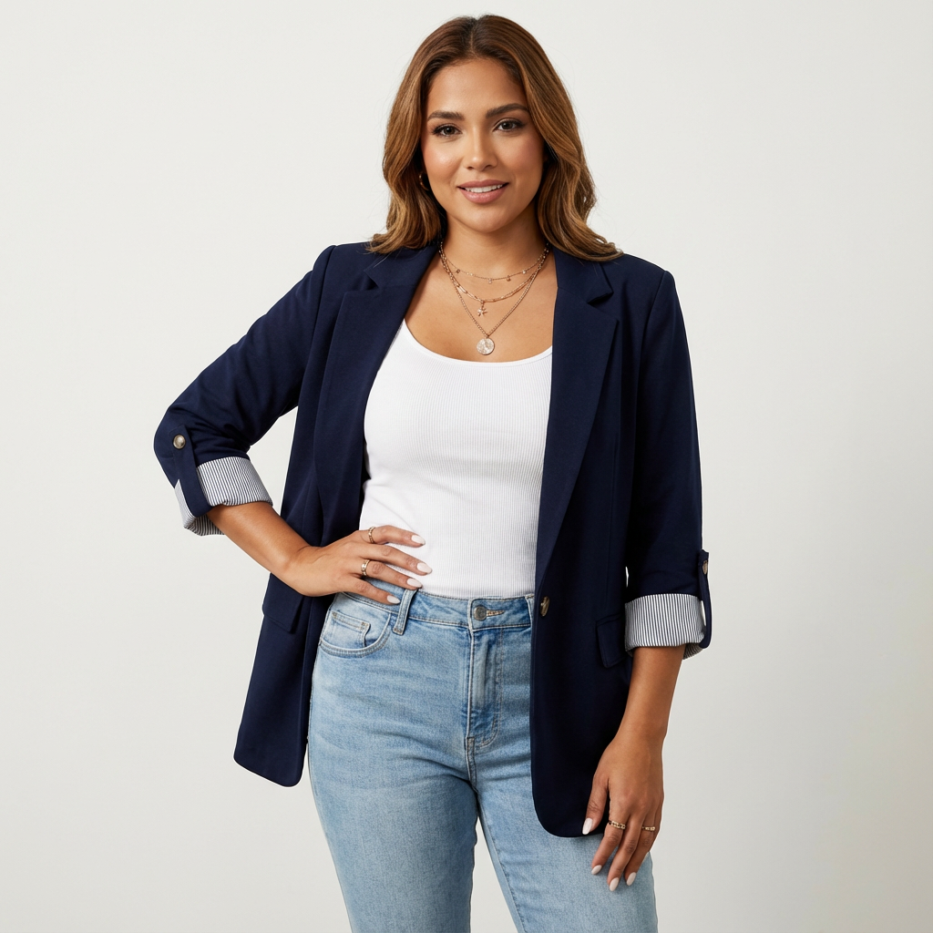 Blazer met getailleerde pasvorm en klassieke revers voor dames