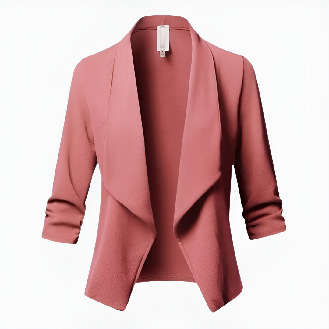 Blazer met opgerolde mouwen en watervalvoorzijde voor dames