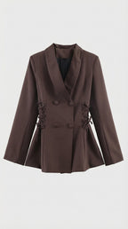 Blazer met reverskraag en veterdetail voor dames