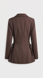 Blazer met reverskraag en veterdetail voor dames