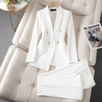 Blazer en pantalon set met getailleerde pasvorm voor dames