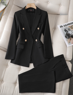 Blazer en pantalon set met getailleerde pasvorm voor dames