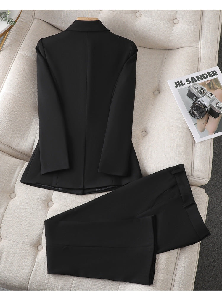 Blazer en pantalon set met getailleerde pasvorm voor dames