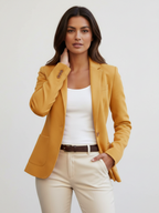 Blazer met revers en knoopsluiting voor dames in geel