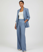 Blazerset met getailleerde blazer en stretch pantalon voor dames in blauw