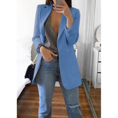 Blazer met soepele pasvorm en verzorgde afwerking in blauw