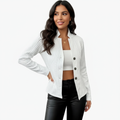 Blazer met structuurpatroon en getailleerde pasvorm voor dames in wit