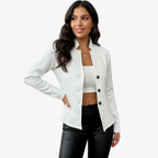 Blazer met structuurpatroon en getailleerde pasvorm voor dames in wit