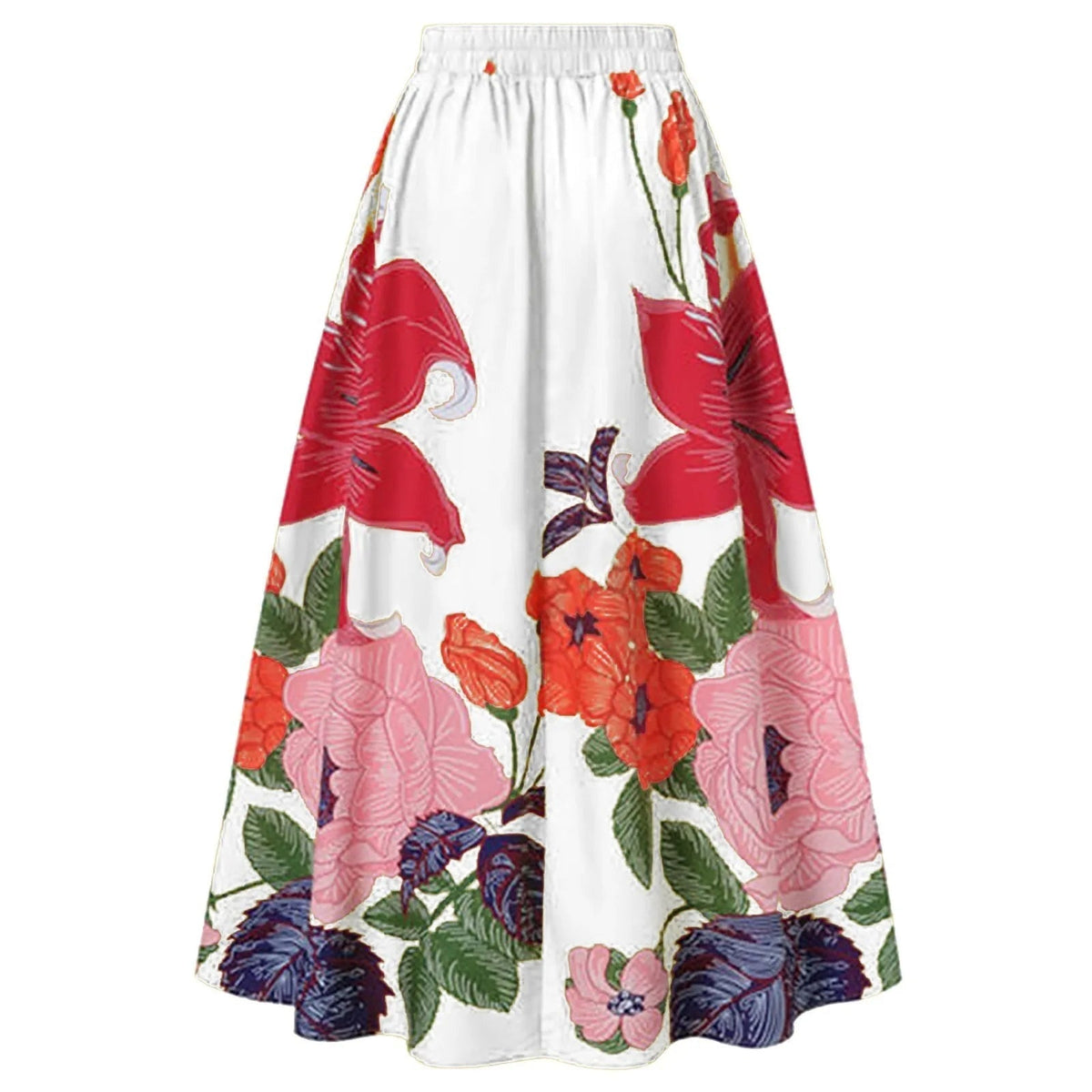 Bloemen maxi rok met hoge taille voor dames