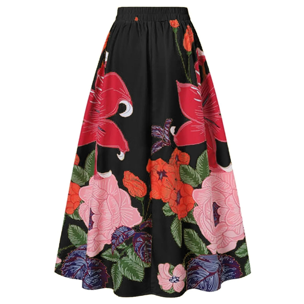 Bloemen maxi rok met hoge taille voor dames