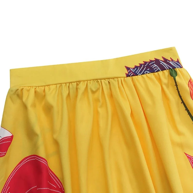 Bloemen maxi rok met hoge taille voor dames