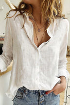 Blouse met knoopsluiting en losvallende pasvorm voor dames