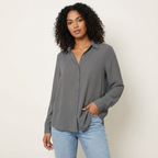 Blouse met knoopsluiting en klassieke kraag voor dames