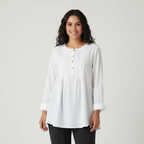 Blouse met plooidetails aan de voorzijde in wit