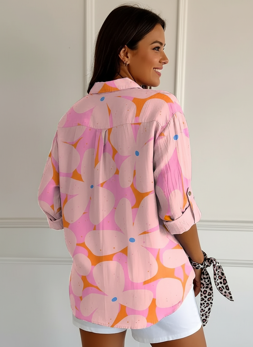 Blouse met print en klassieke kraag