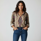 Blouse met vintage bloemenprint