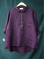 Blouse met oversized pasvorm en klassieke kraag voor dames