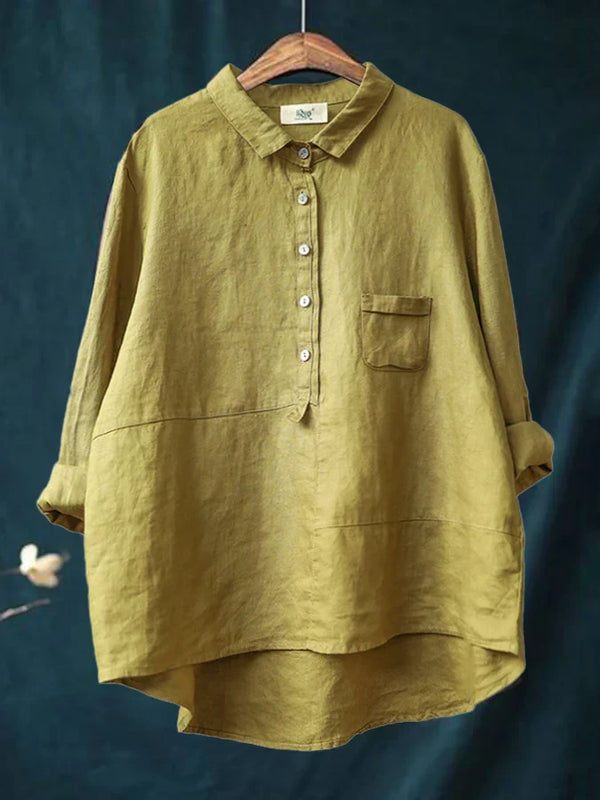 Blouse met oversized pasvorm en klassieke kraag voor dames