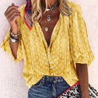 Blouse met subtiele print en losvallende mouwen voor dames
