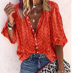 Blouse met subtiele print en losvallende mouwen voor dames