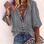 Blouse met subtiele print en losvallende mouwen voor dames