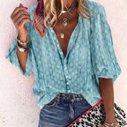 Blouse met subtiele print en losvallende mouwen voor dames