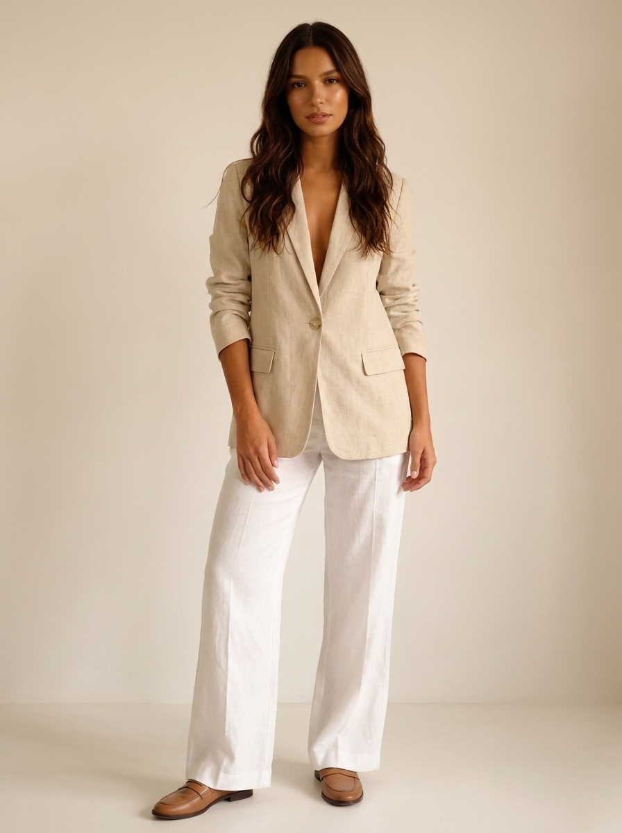 Blouse met V-hals en oprolbare mouwen