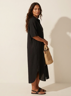 Blousejurk met korte mouwen en losvallend silhouet voor dames