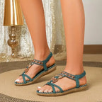 Bohemian sandalen met kralen en hangers