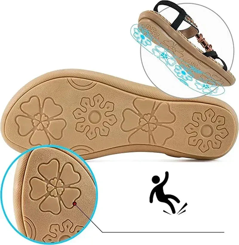 Bohemian sandalen met kralen en hangers