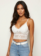 Bralette top met kant in wit