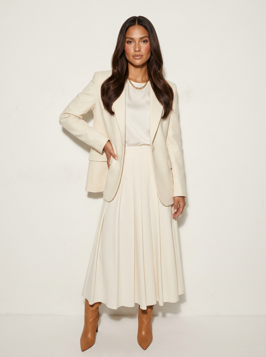 Cape jas met hoge kraag en ceintuur in de taille voor dames in beige