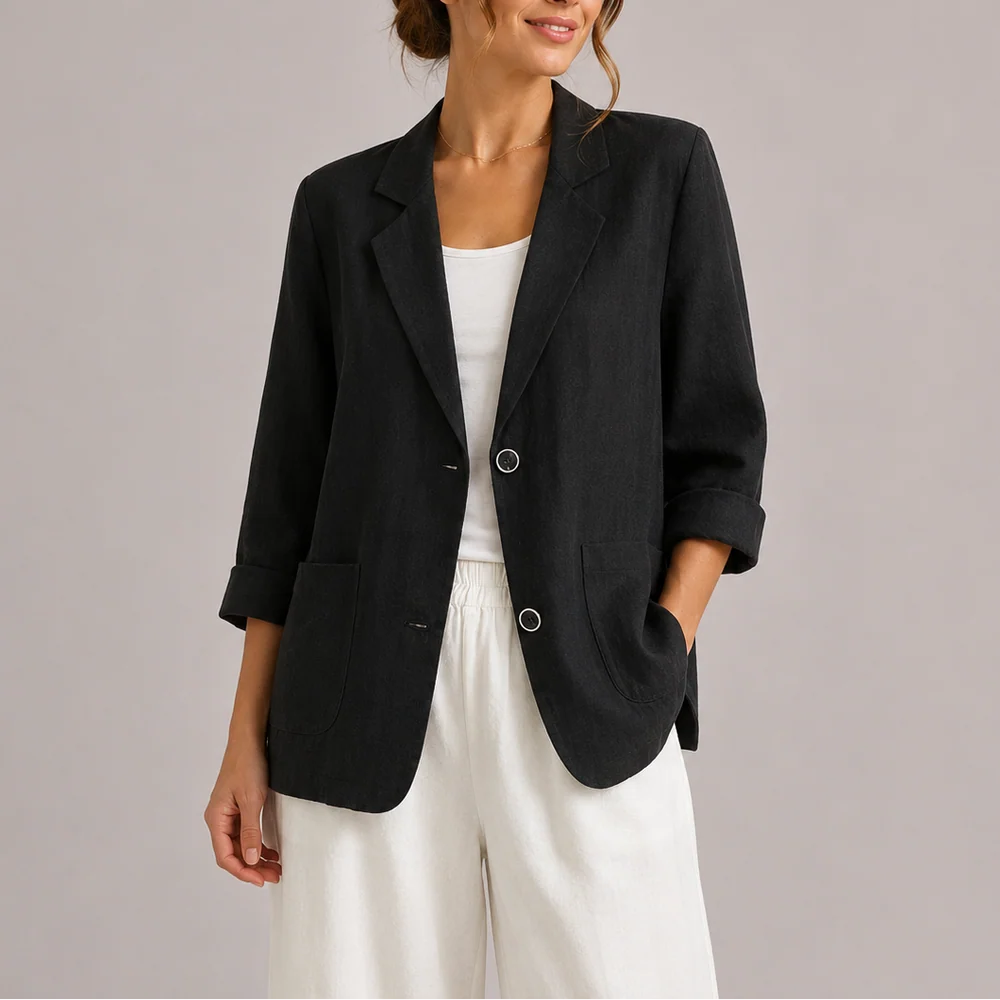 Casual blazer met losvallende pasvorm voor dames