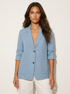 Casual blazer met losvallende pasvorm voor dames in blauw